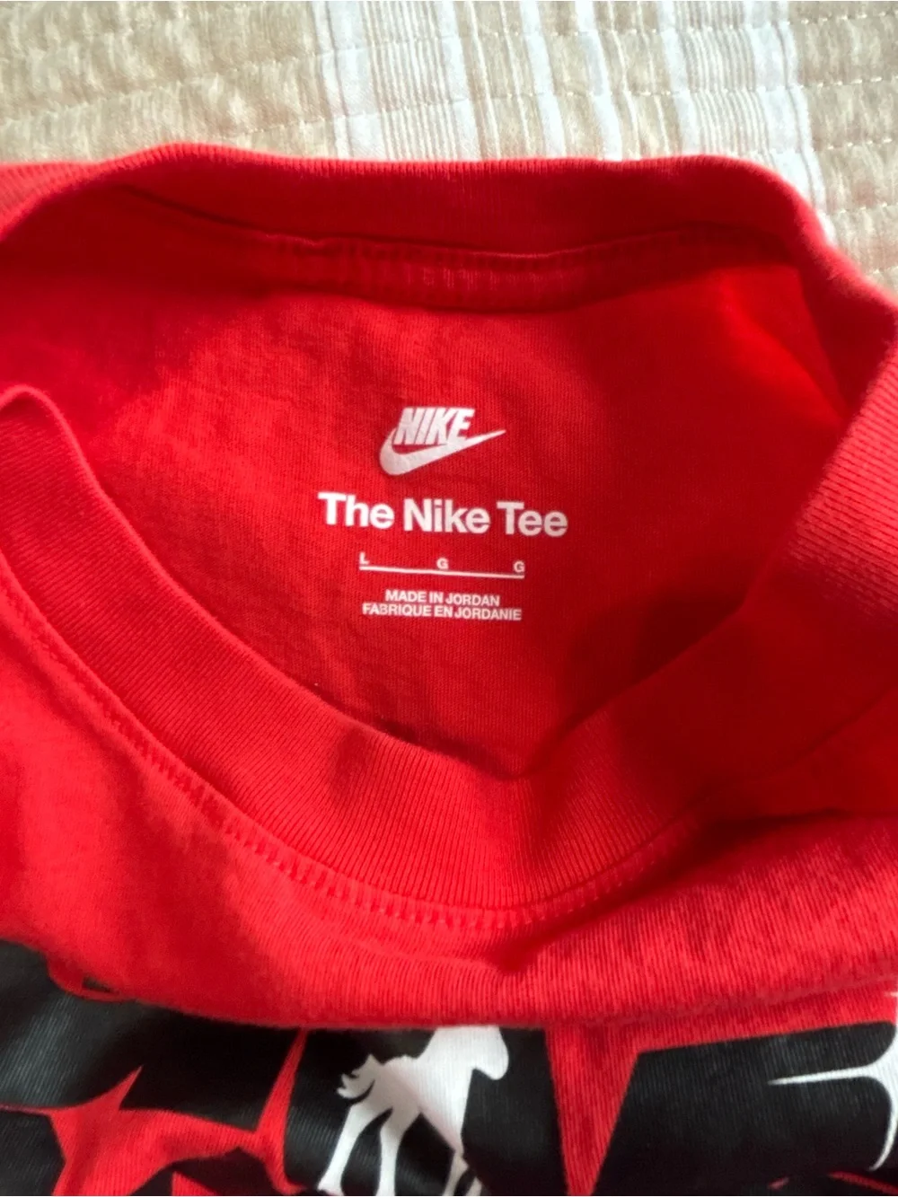 Nike Red Graphic Tee with Black & White GOAT Design boys